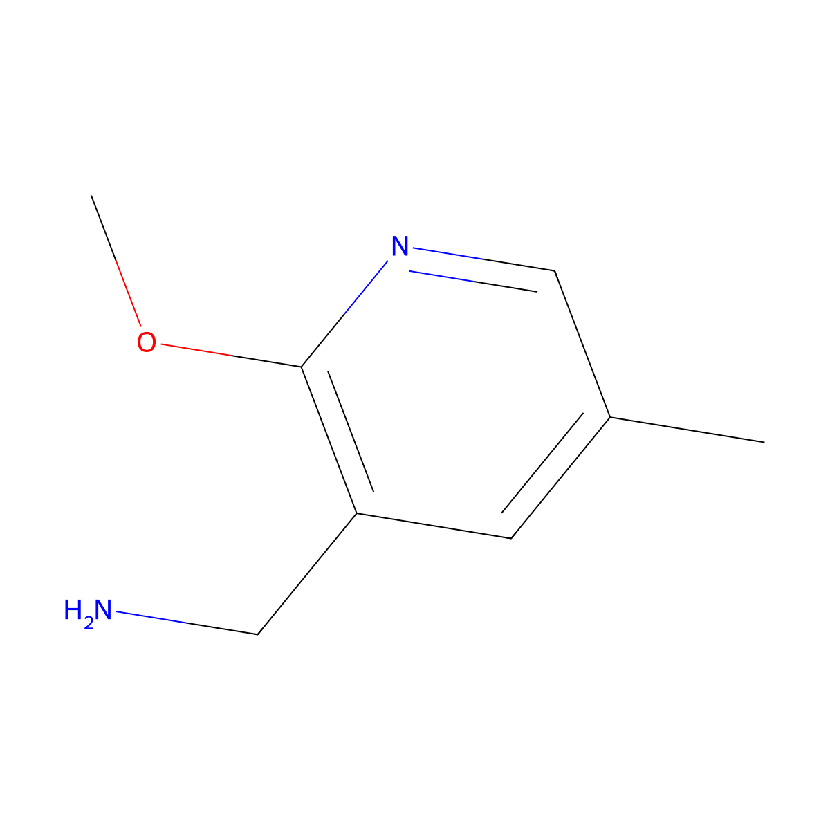 (2-Methoxy-5-methylpyridin-3-yl)methanamine molecular structure, CAS 1256793-81-3