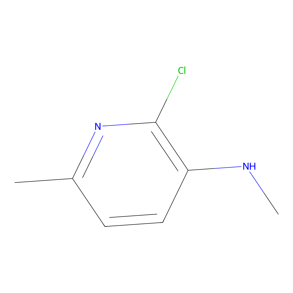2-chloro-N,6-dimethylpyridin-3-amine molecular structure, CAS 1256793-93-7