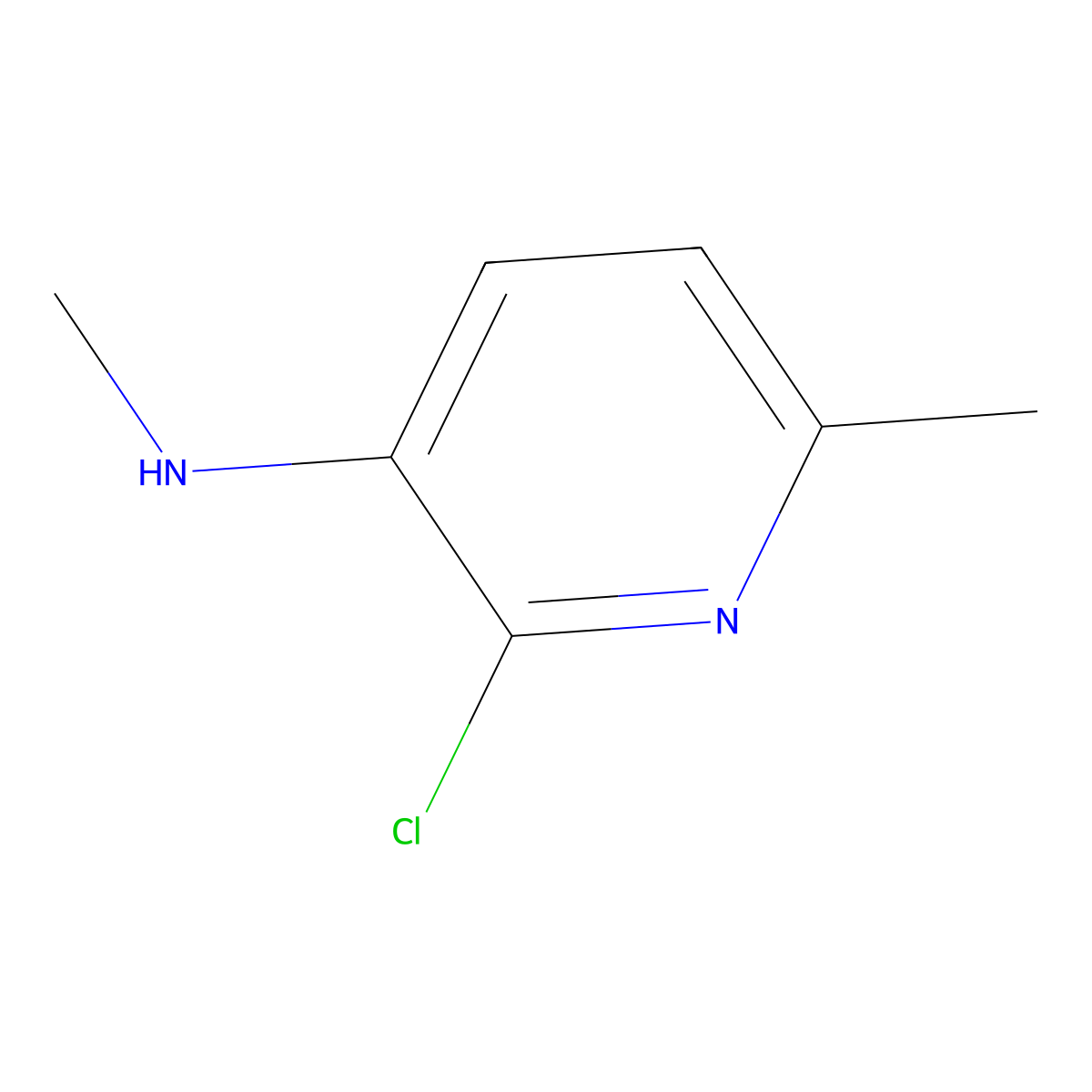 2-chloro-N,6-dimethylpyridin-3-amine molecular structure, CAS 1256793-93-7