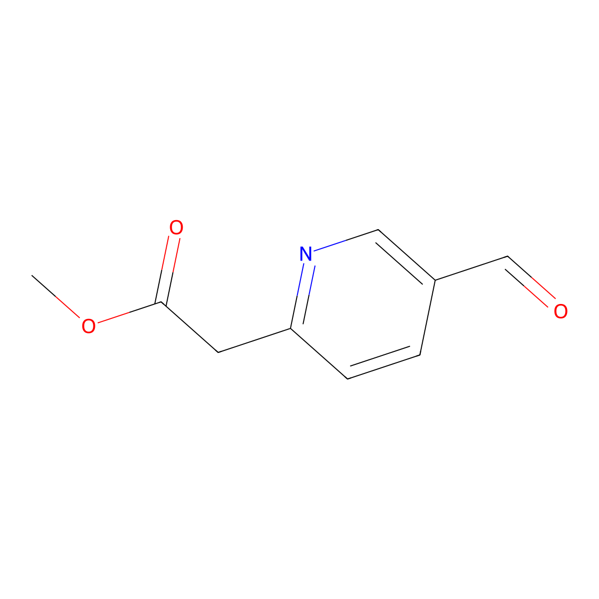 Methyl 2-(5-formylpyridin-2-yl)acetate molecular structure, CAS 1256793-94-8