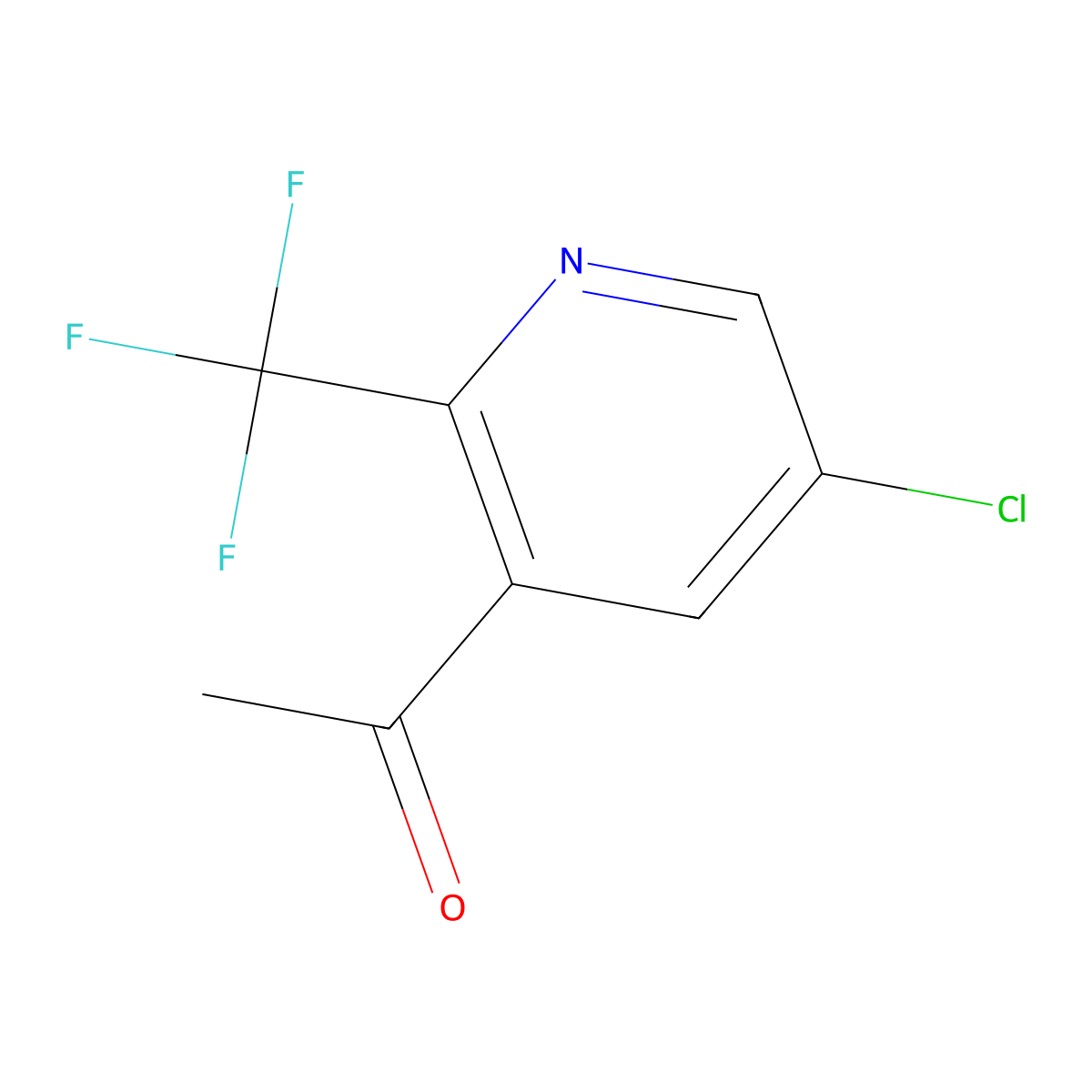 1-(5-Chloro-2-(trifluoromethyl)pyridin-3-yl)ethanone molecular structure, CAS 1256794-07-6