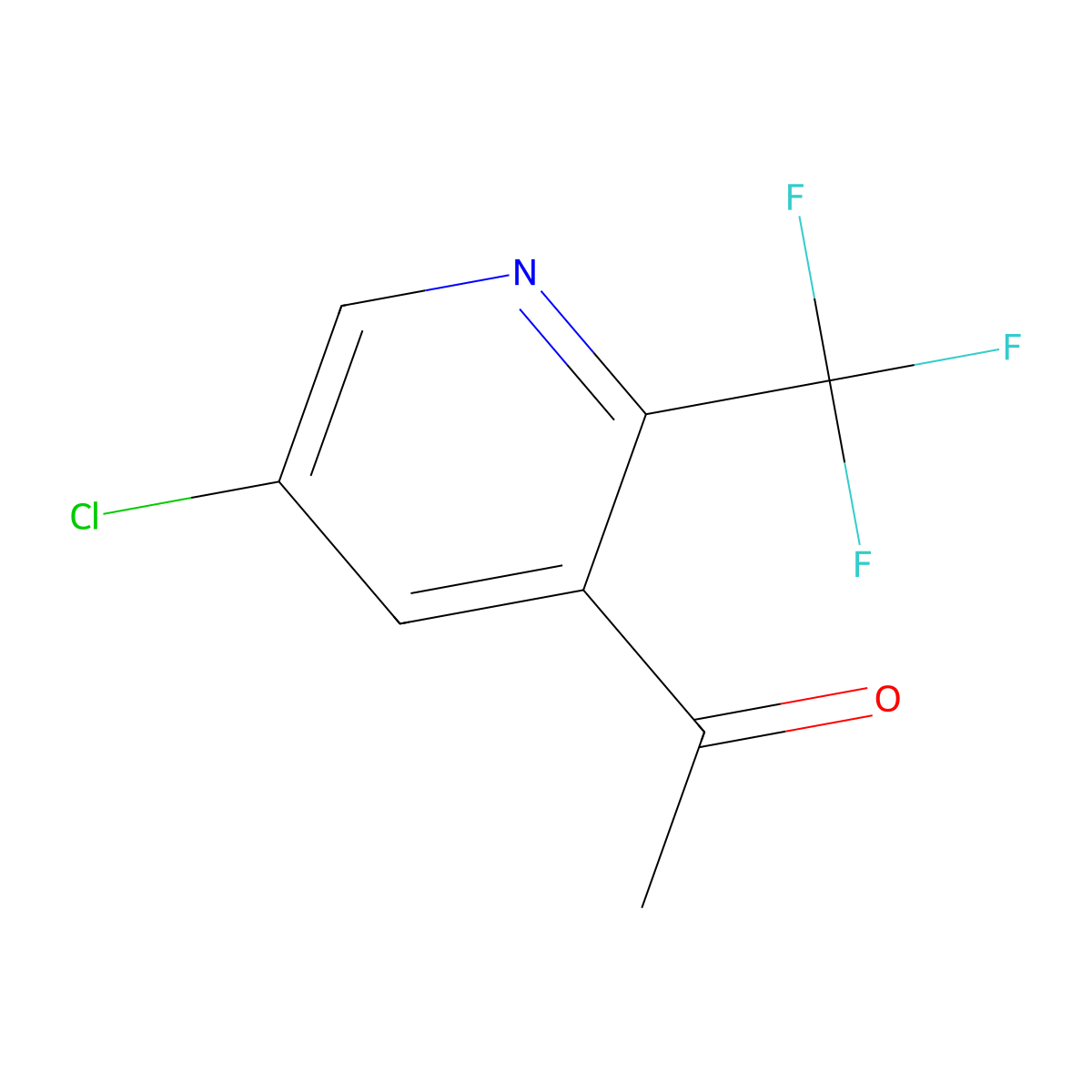 1-(5-Chloro-2-(trifluoromethyl)pyridin-3-yl)ethanone molecular structure, CAS 1256794-07-6