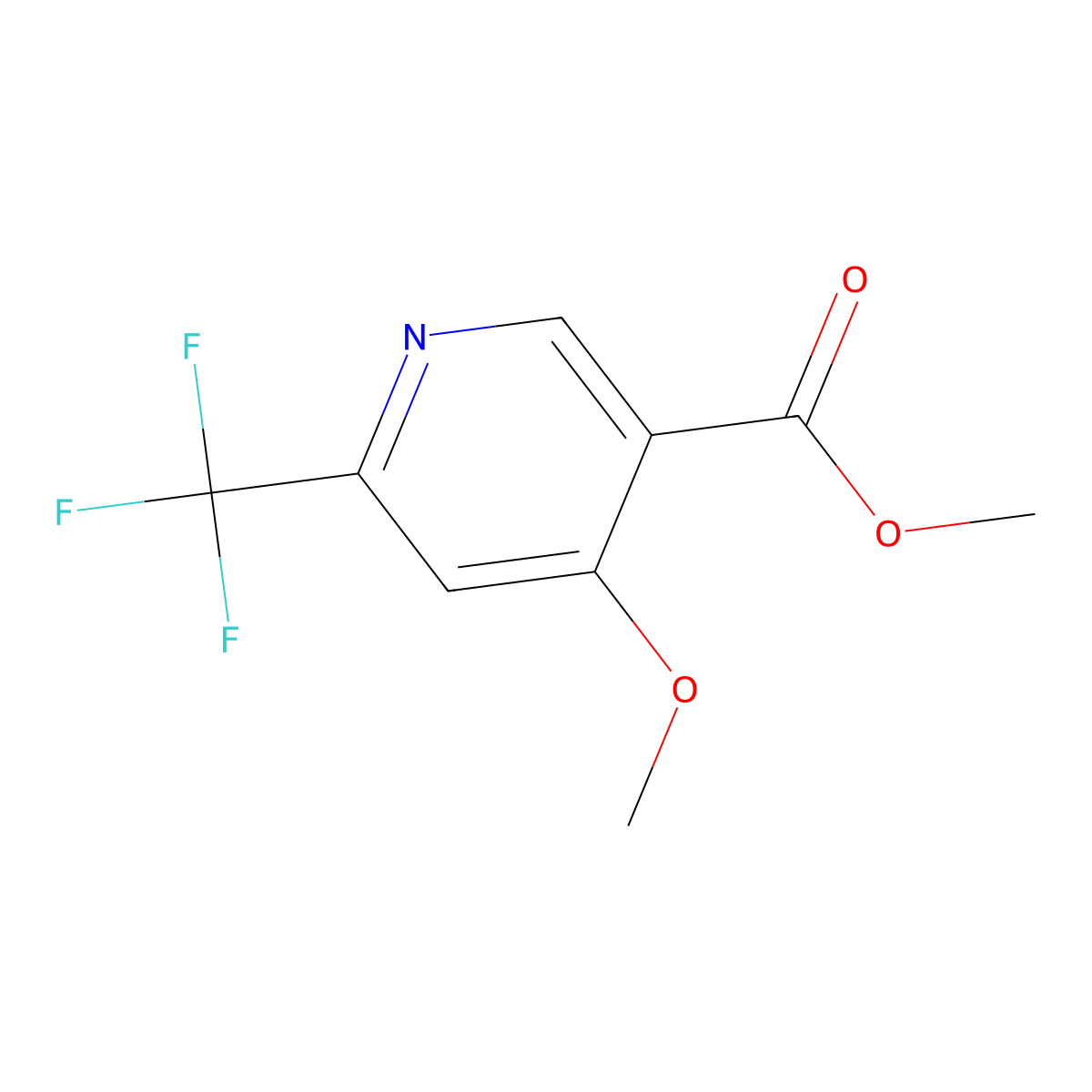 Methyl 4-methoxy-6-(trifluoromethyl)nicotinate molecular structure, CAS 1256794-13-4