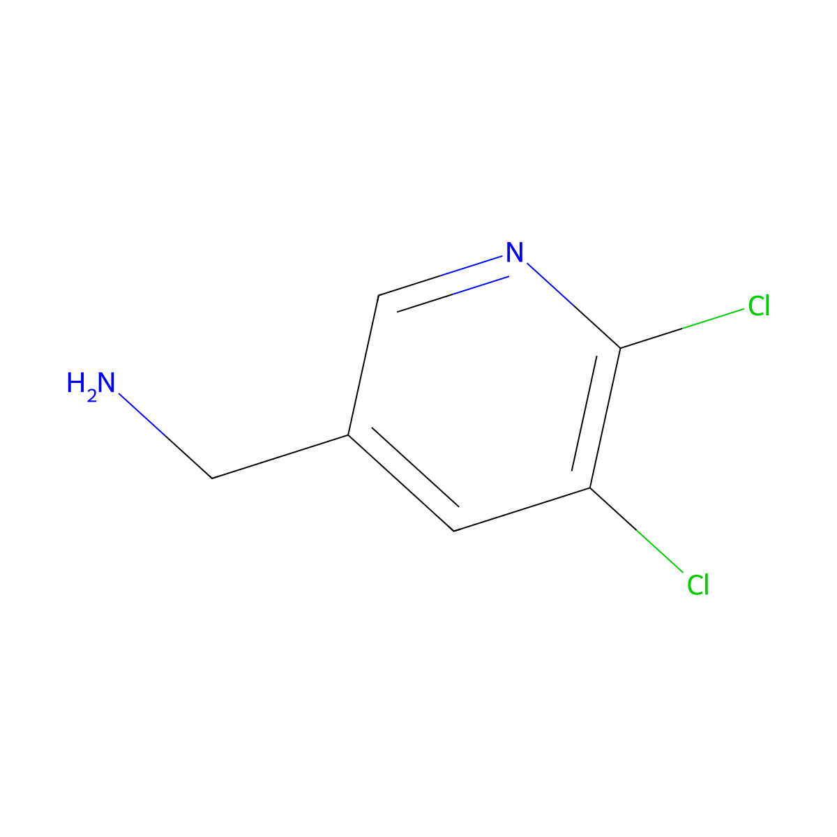 (5,6-Dichloropyridin-3-yl)methanamine molecular structure, CAS 1256794-26-9