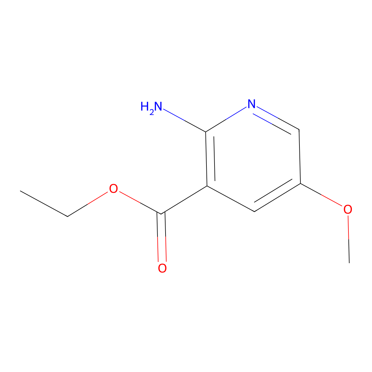 Ethyl 2-amino-5-methoxypyridine-3-carboxylate molecular structure, CAS 1256794-36-1