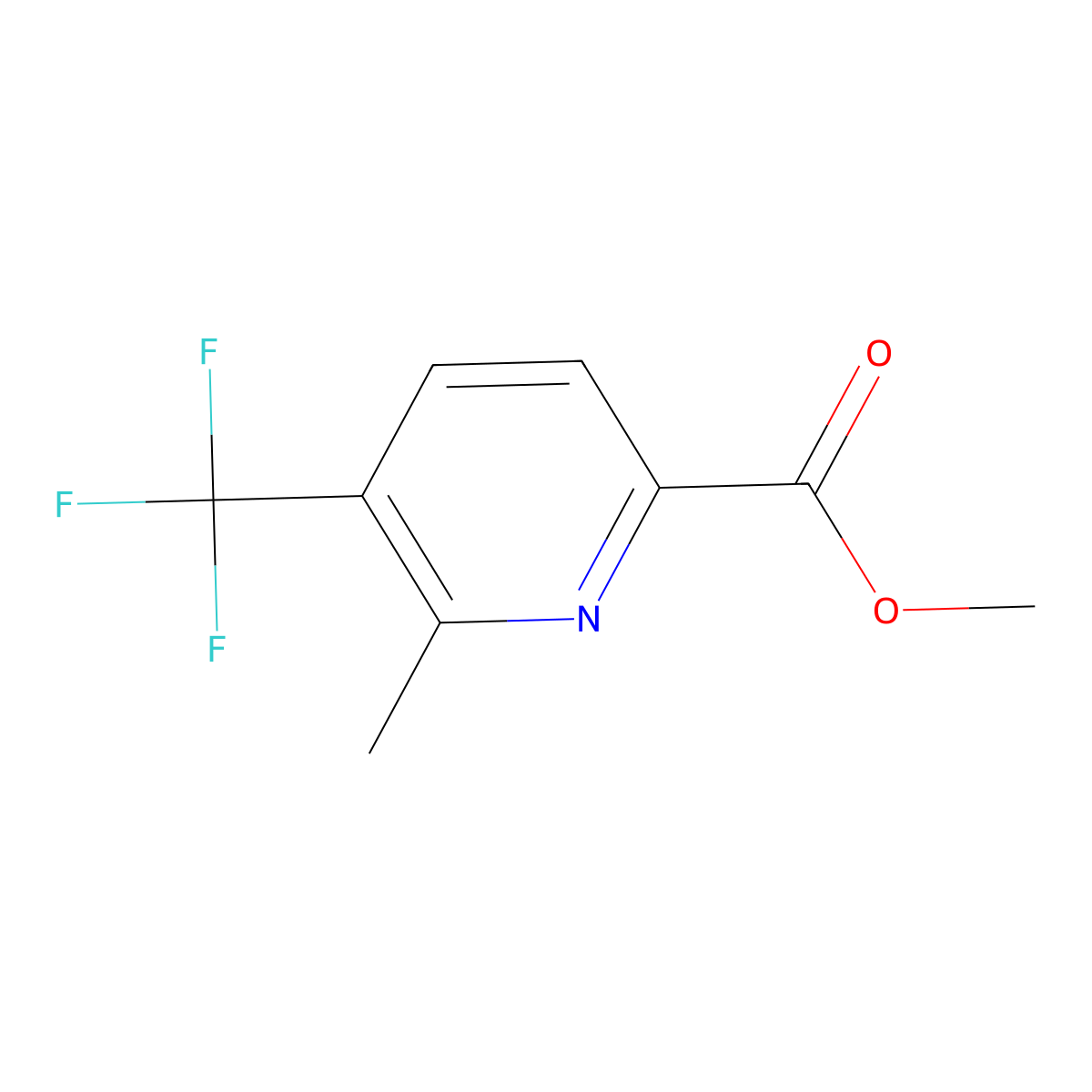 Methyl 6-methyl-5-(trifluoromethyl)picolinate molecular structure, CAS 1256794-37-2