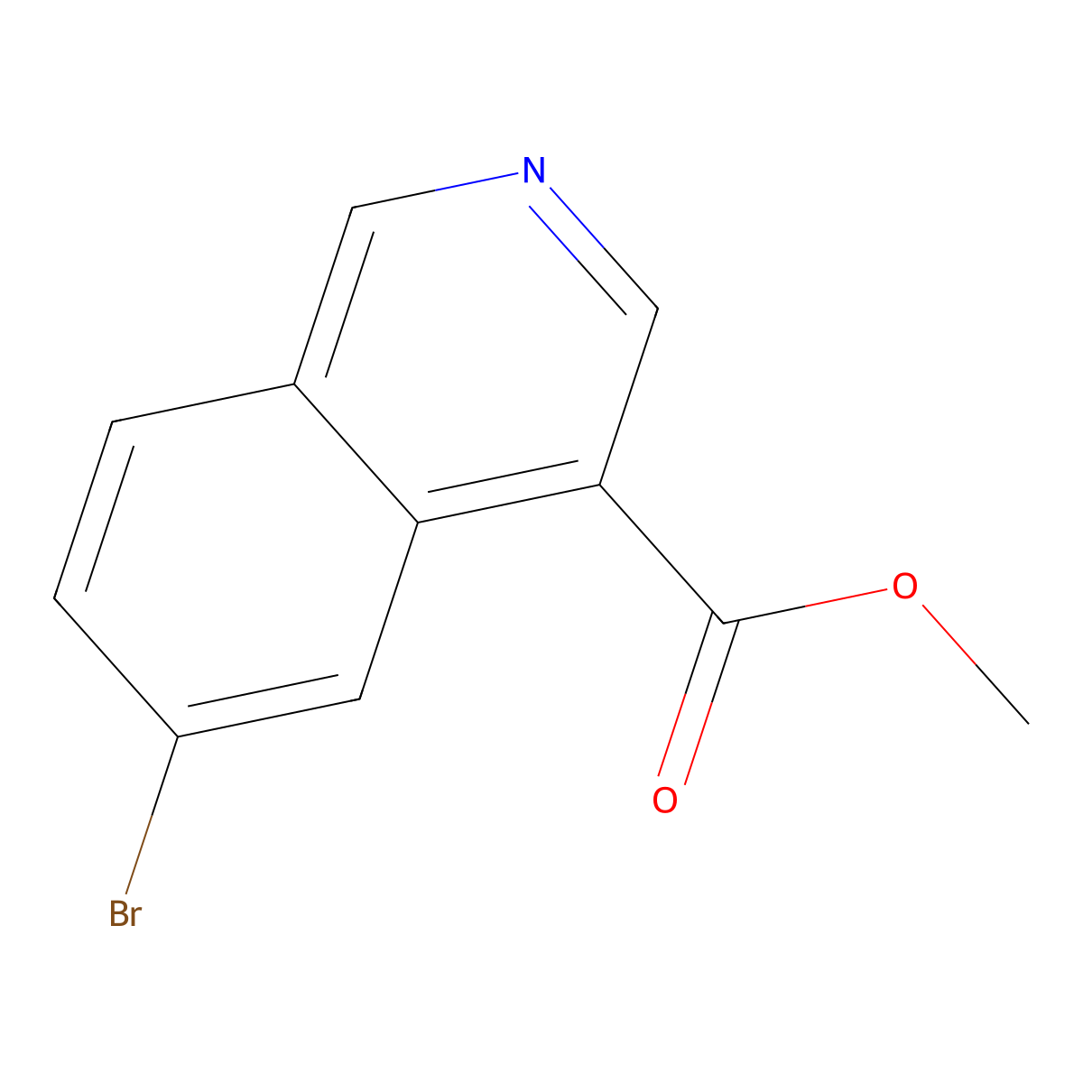 Methyl 6-bromoisoquinoline-4-carboxylate molecular structure, CAS 1256794-48-5