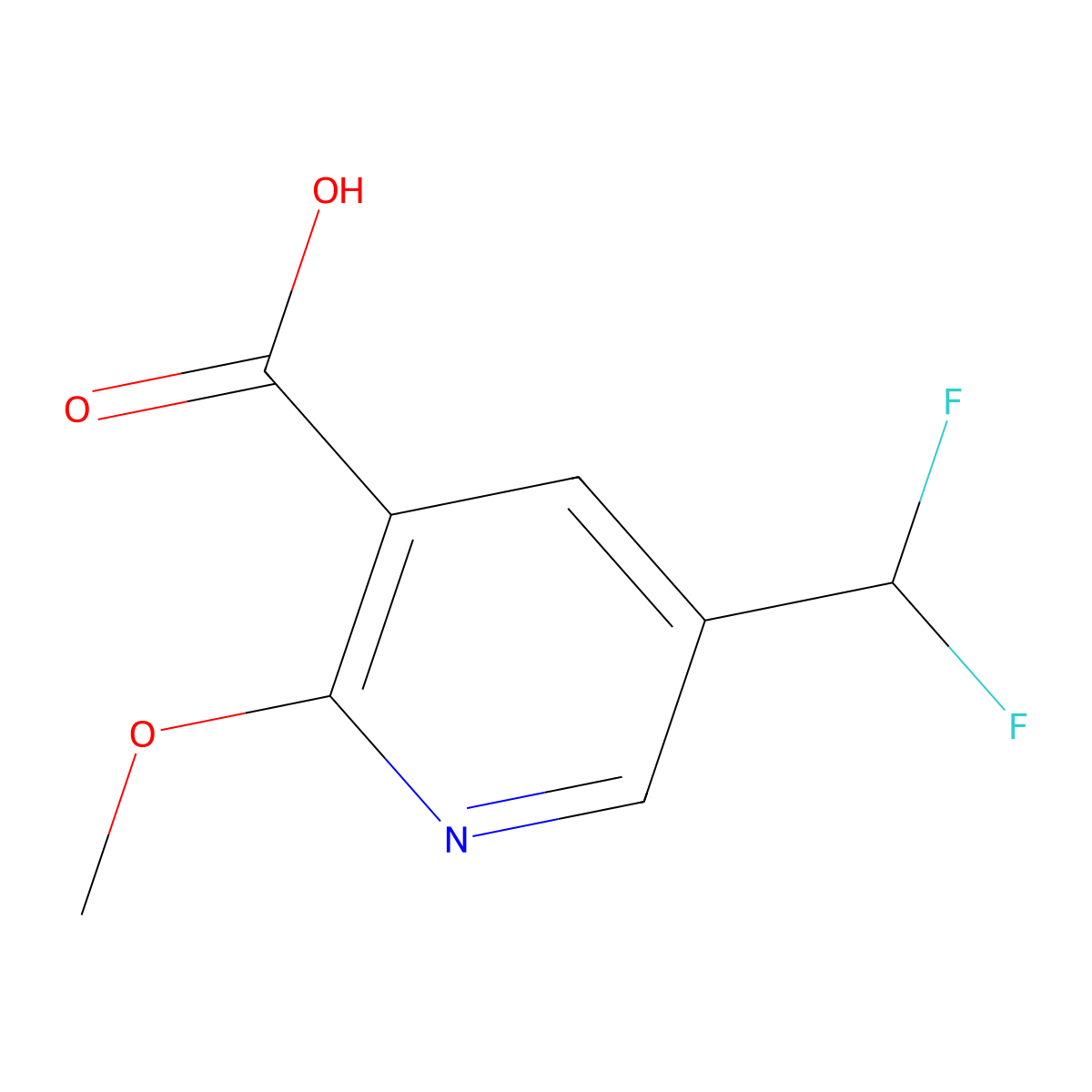 5-(Difluoromethyl)-2-methoxypyridine-3-carboxylic acid molecular structure, CAS 1256794-51-0