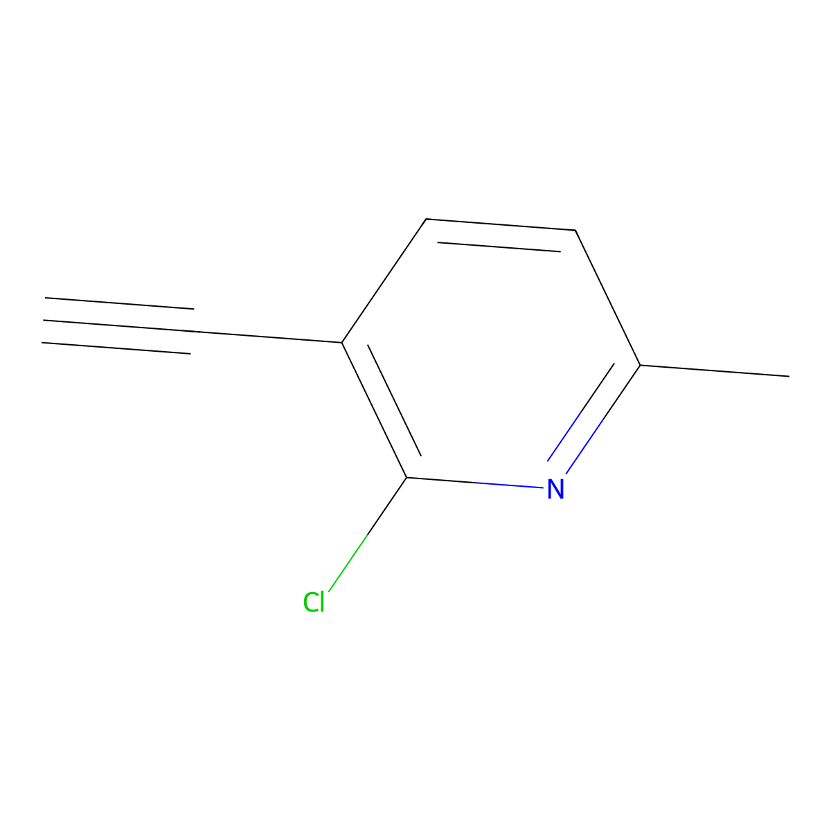 2-Chloro-3-ethynyl-6-methylpyridine molecular structure, CAS 1256794-73-6