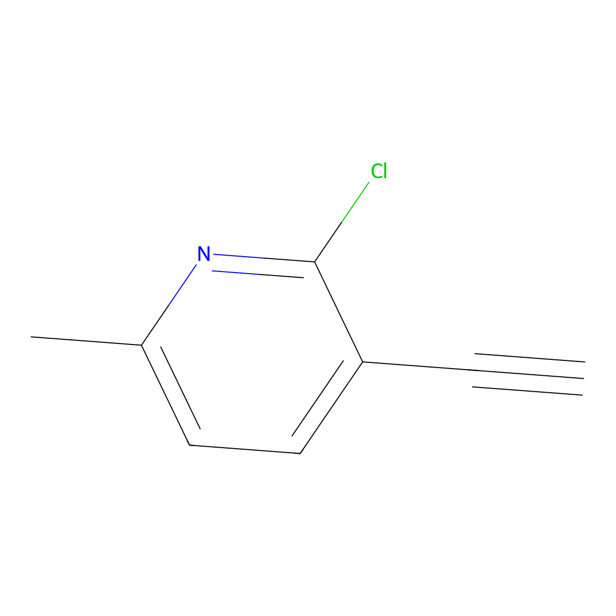 2-Chloro-3-ethynyl-6-methylpyridine molecular structure, CAS 1256794-73-6