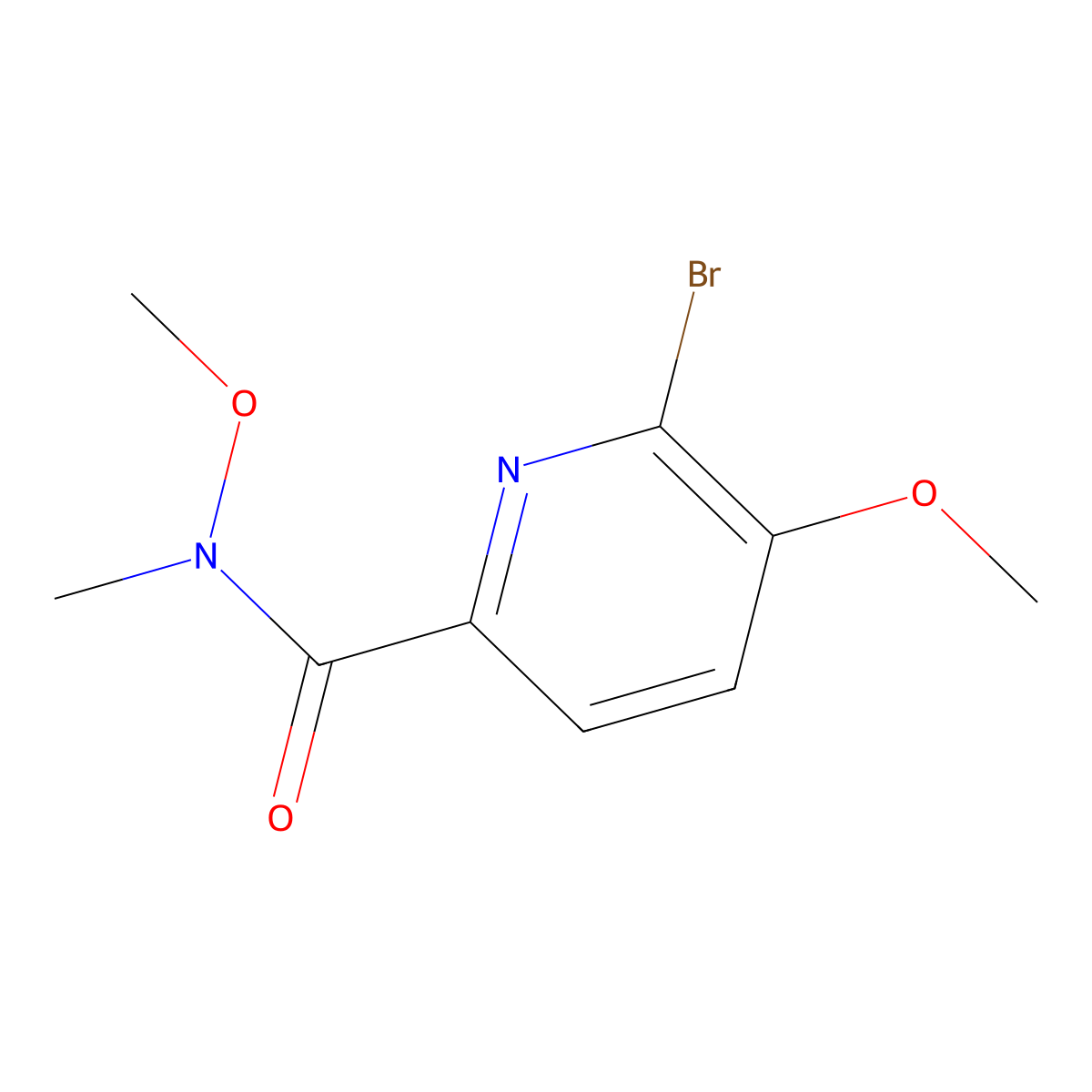 6-Bromo-N,5-dimethoxy-N-methylpicolinamide molecular structure, CAS 1256794-84-9