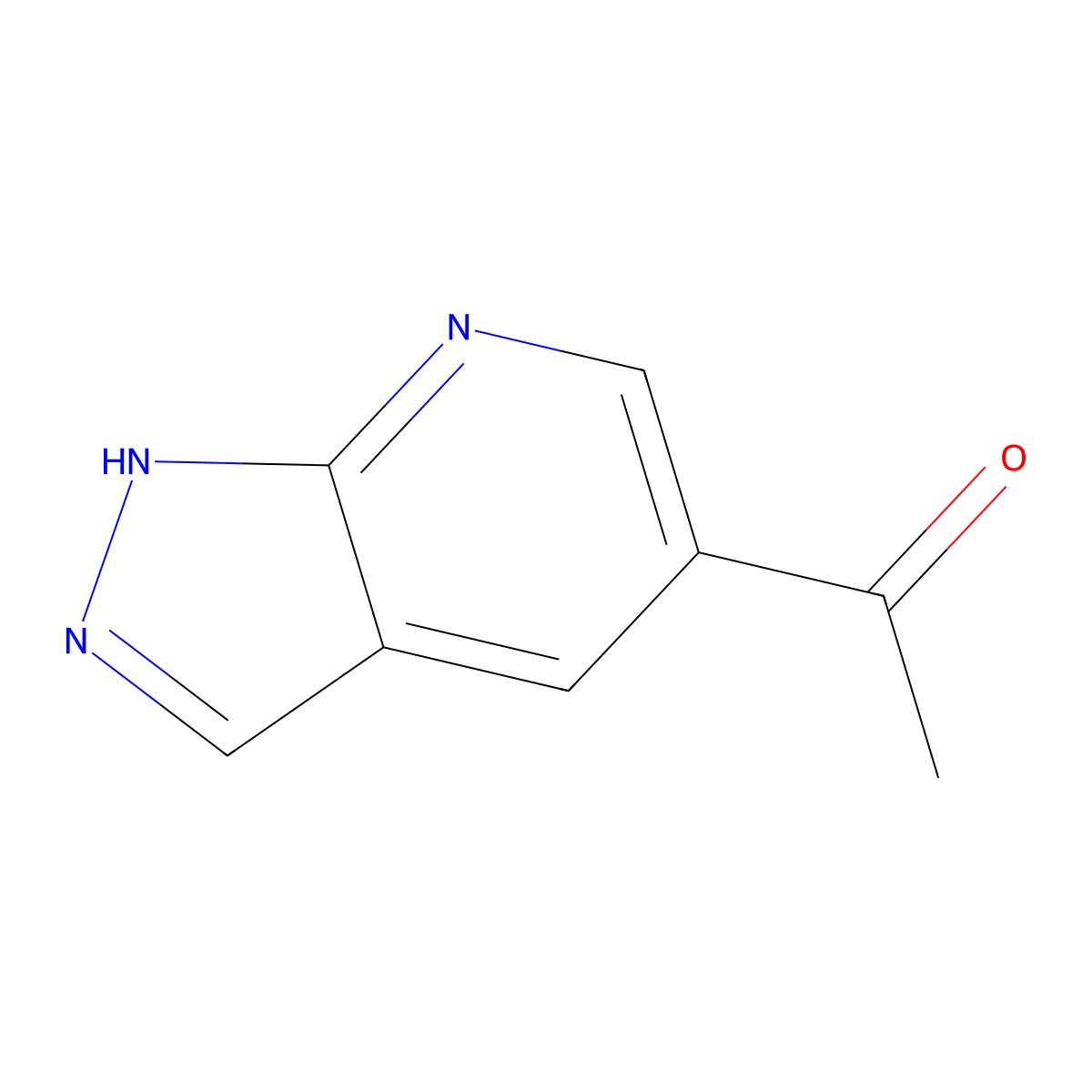 1-(1H-Pyrazolo[3,4-b]pyridin-5-yl)ethanone molecular structure, CAS 1256794-87-2