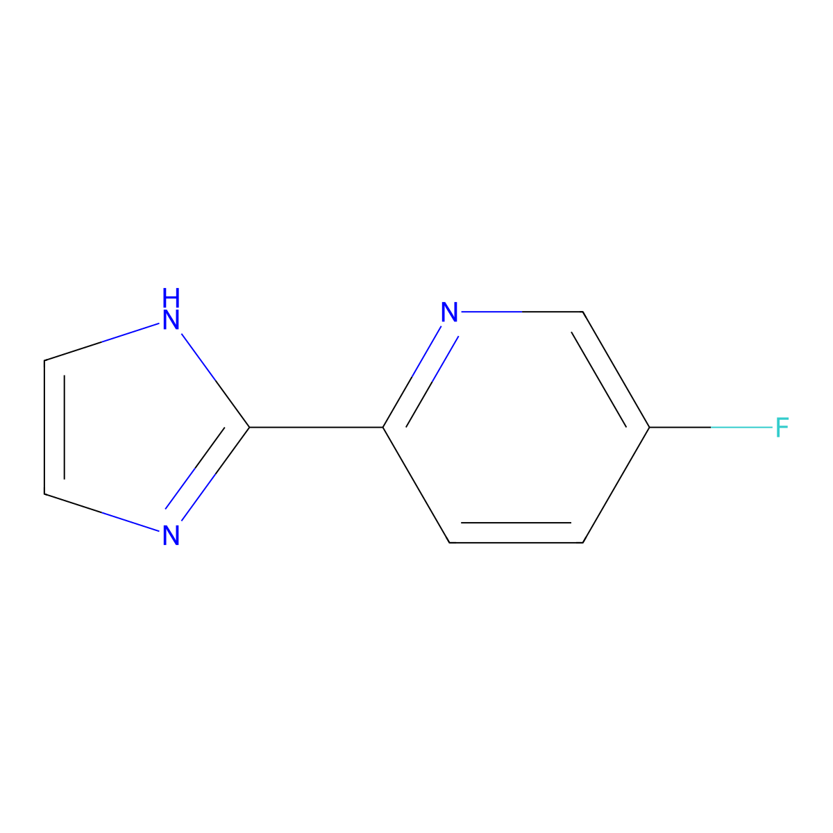 5-fluoro-2-(1H-imidazol-2-yl)pyridine molecular structure, CAS 1256794-92-9