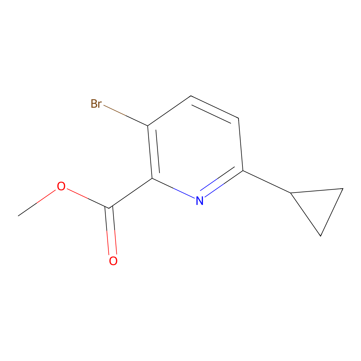 Methyl 3-bromo-6-cyclopropylpicolinate molecular structure, CAS 1256794-95-2