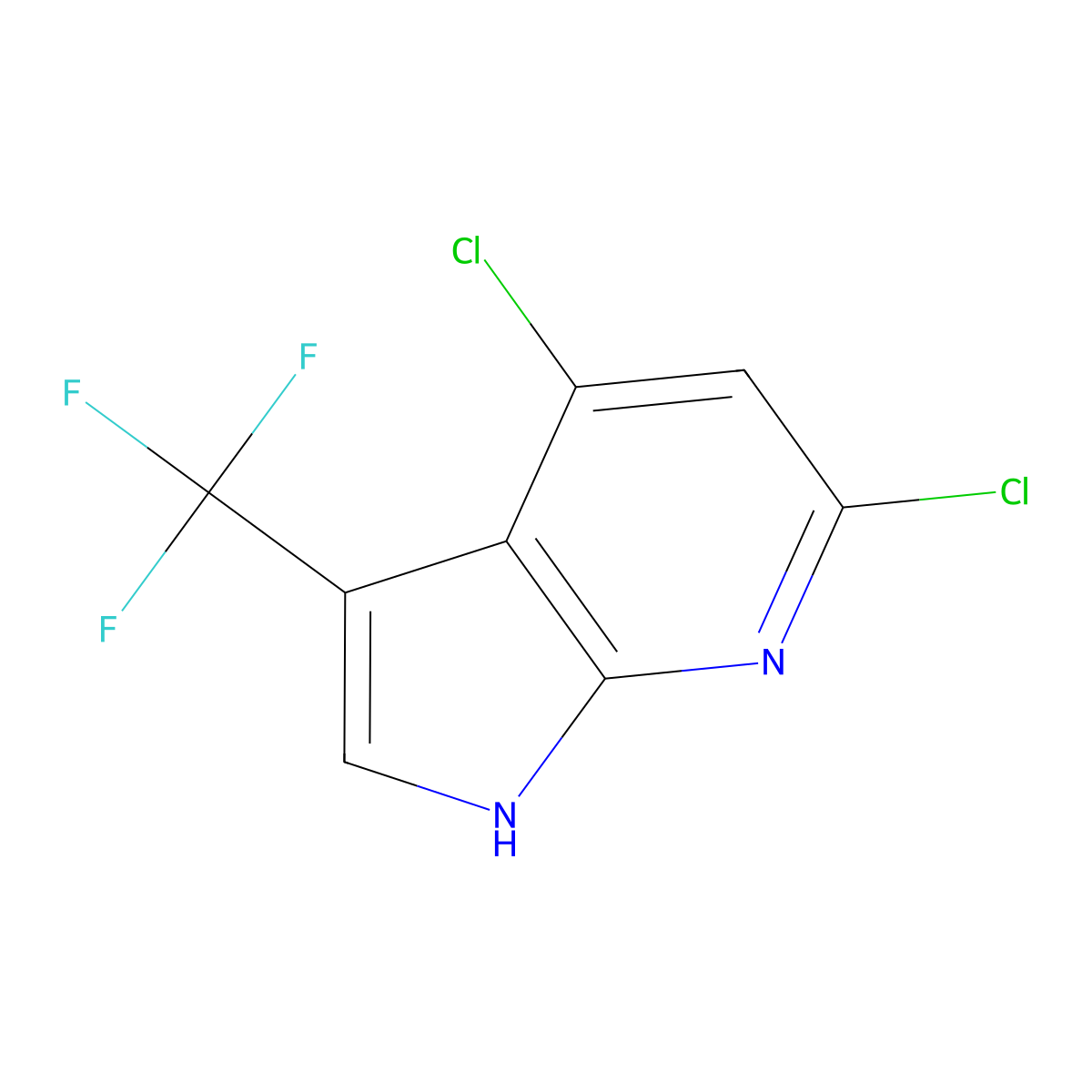 4,6-Dichloro-3-(trifluoromethyl)-1H-pyrrolo[2,3-b]pyridine molecular structure, CAS 1256801-93-0