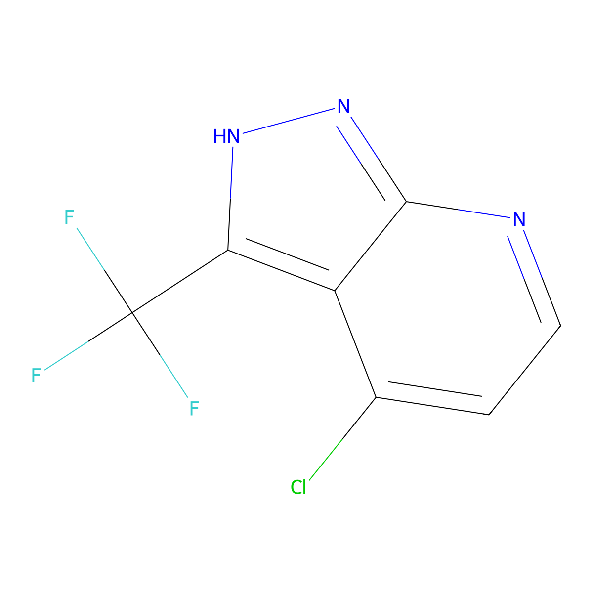 4-Chloro-3-(trifluoromethyl)-1H-pyrazolo[3,4-b]pyridine molecular structure, CAS 1256802-09-1