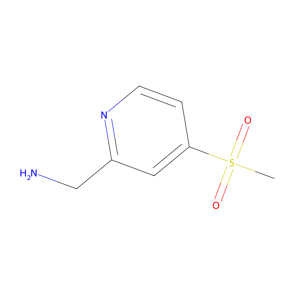 (4-(Methylsulfonyl)pyridin-2-yl)methanamine molecular structure, CAS 1256802-85-3