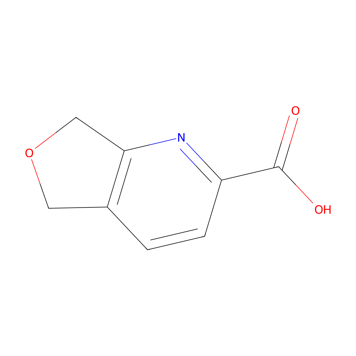 5H,7H-furo[3,4-b]pyridine-2-carboxylic acid molecular structure, CAS 1256802-97-7
