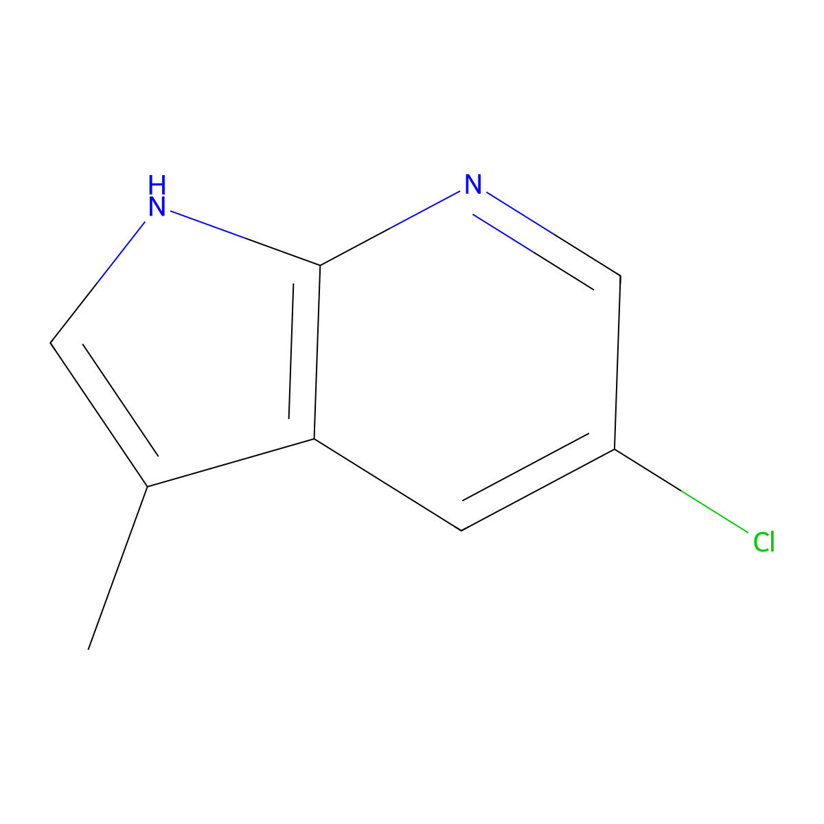 5-Chloro-3-methyl-1H-pyrrolo[2,3-B]pyridine molecular structure, CAS 1256803-09-4