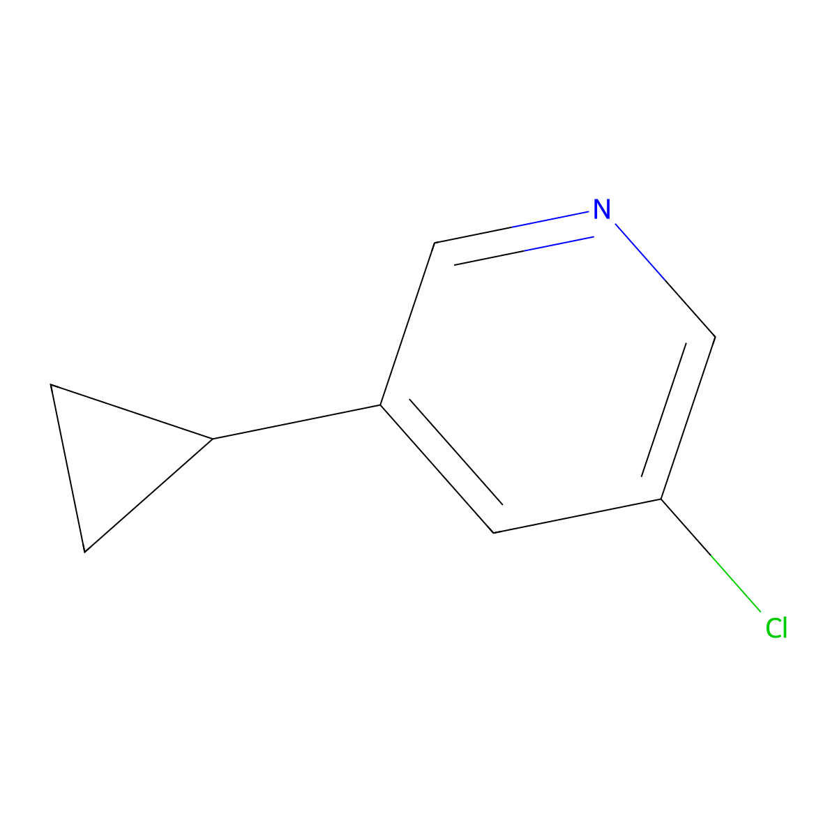3-Chloro-5-cyclopropylpyridine molecular structure, CAS 1256803-11-8