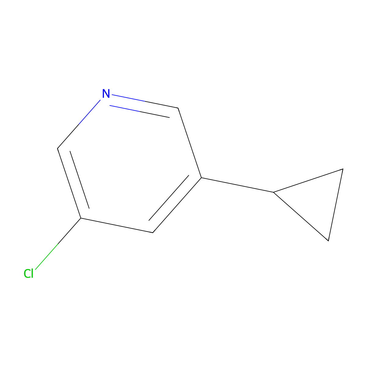 3-Chloro-5-cyclopropylpyridine molecular structure, CAS 1256803-11-8