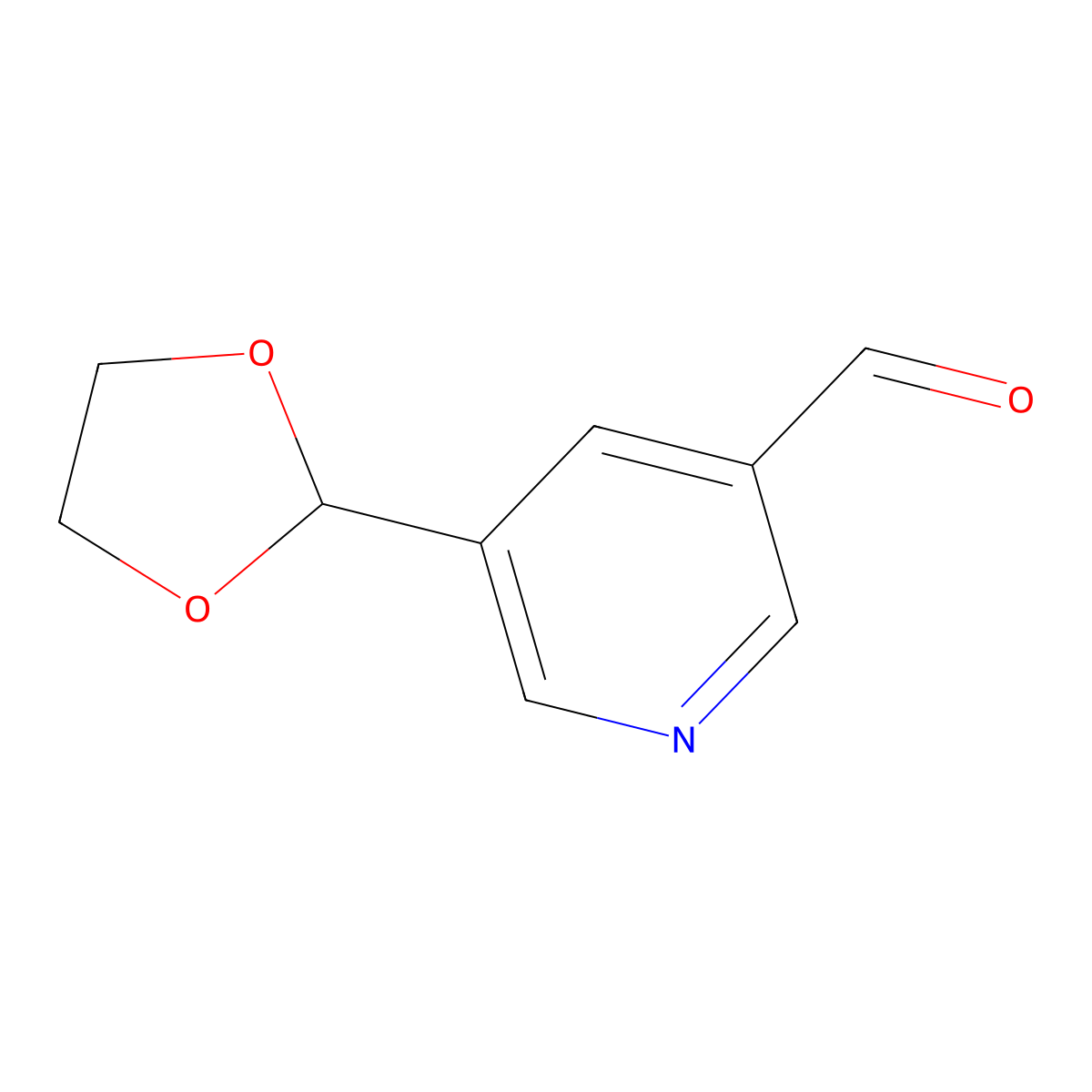 5-(1,3-Dioxolan-2-YL)nicotinaldehyde molecular structure, CAS 1256803-21-0