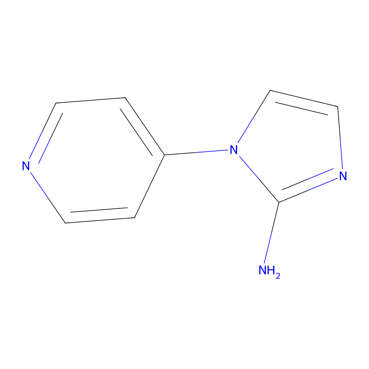 1-(Pyridin-4-yl)-1H-imidazol-2-amine molecular structure, CAS 1256803-78-7