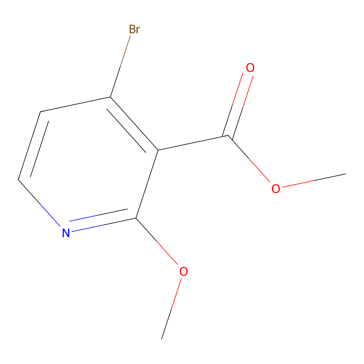 Methyl 4-bromo-2-methoxynicotinate molecular structure, CAS 1256803-88-9