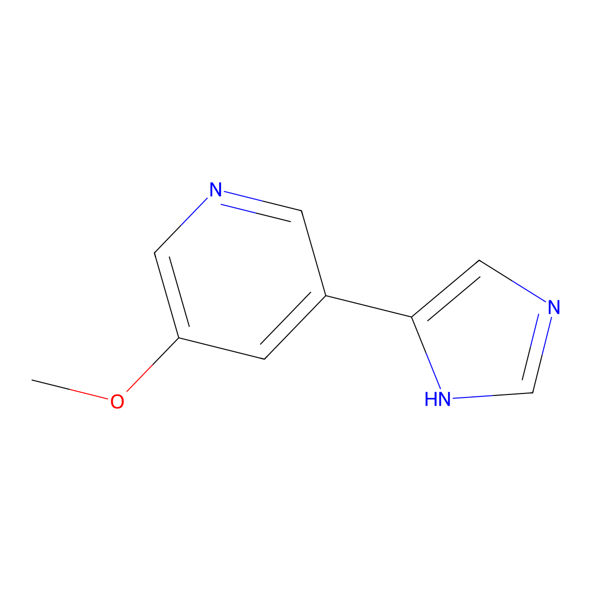 3-(1H-imidazol-4-yl)-5-methoxypyridine molecular structure, CAS 1256804-10-0