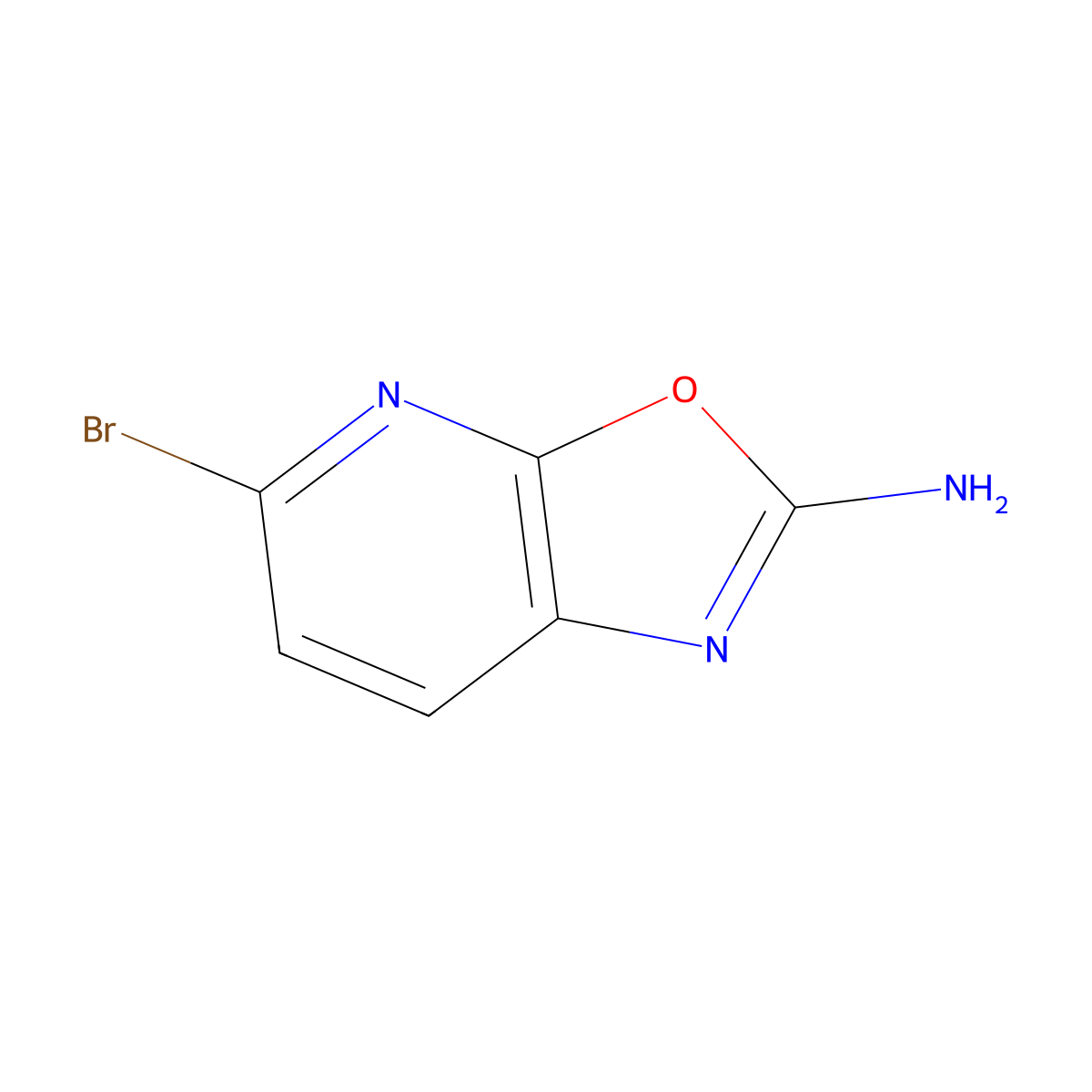 5-Bromo-[1,3]oxazolo[5,4-b]pyridin-2-amine molecular structure, CAS 1256804-19-9
