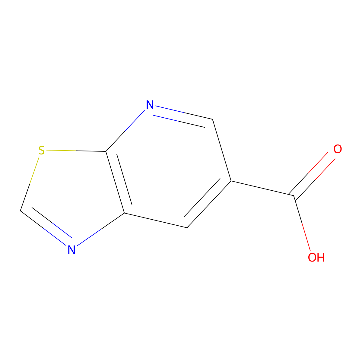 [1,3]Thiazolo[5,4-b]pyridine-6-carboxylic acid molecular structure, CAS 1256804-25-7