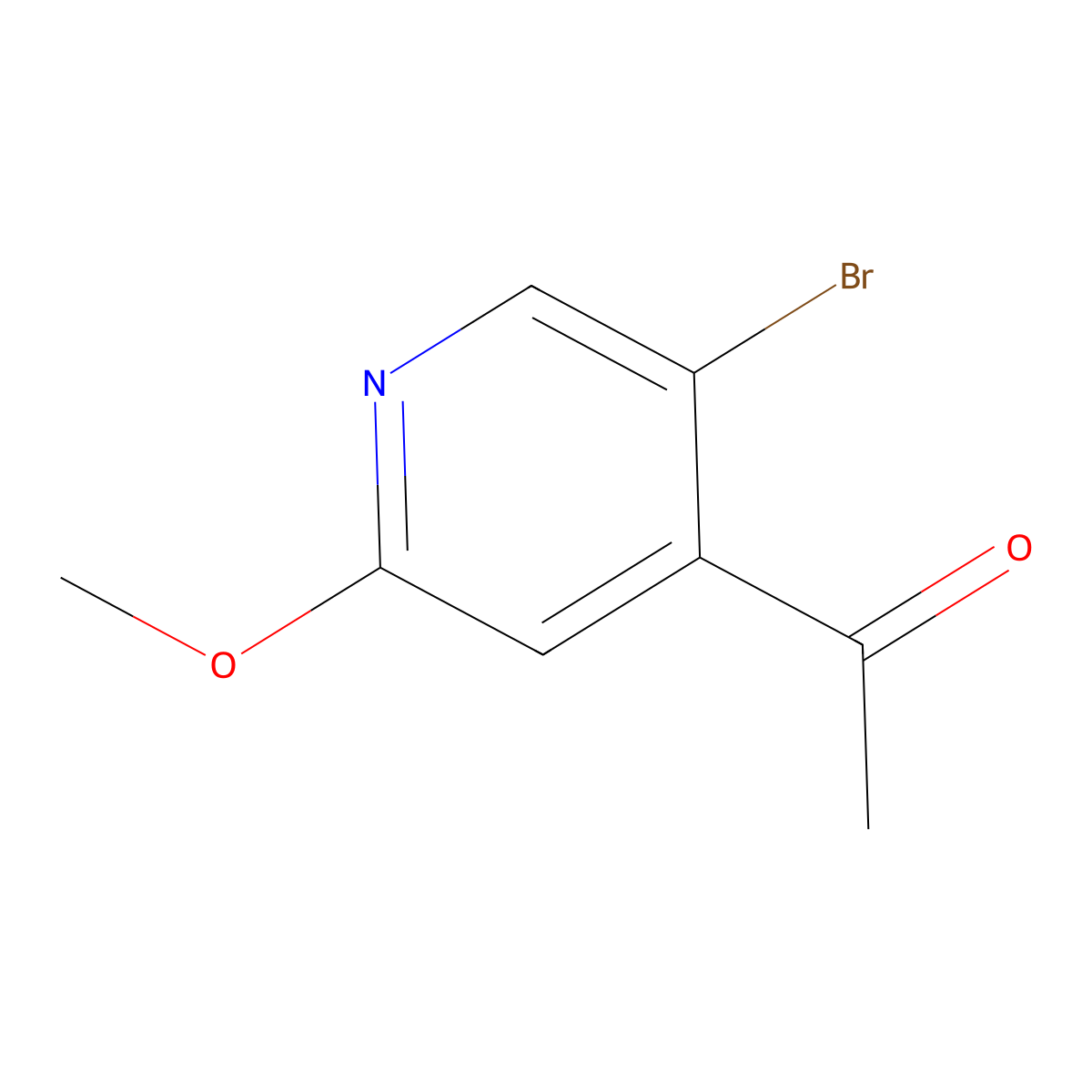 1-(5-Bromo-2-methoxy-4-pyridinyl)ethanone molecular structure, CAS 1256804-28-0