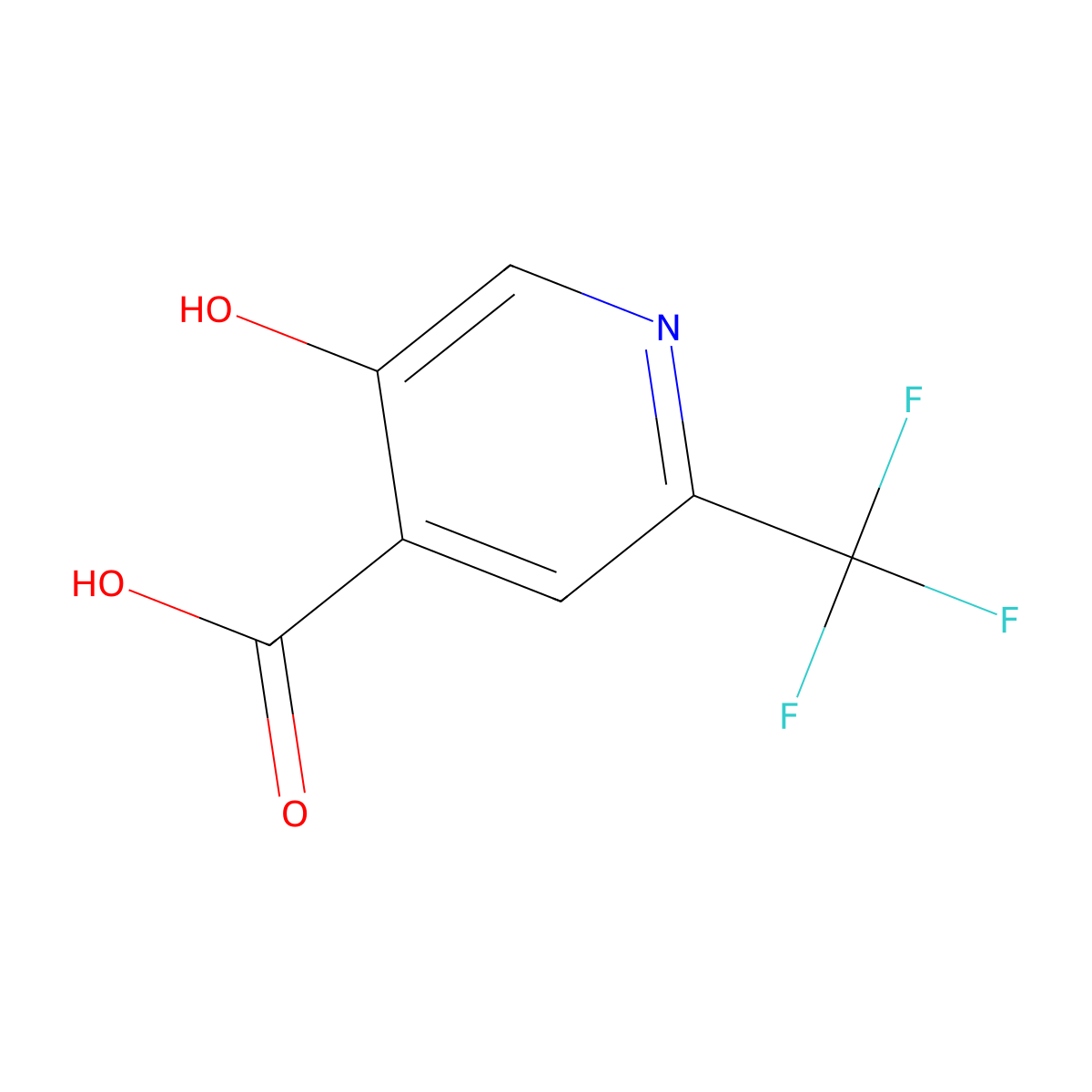 5-Hydroxy-2-(trifluoromethyl)pyridine-4-carboxylic acid molecular structure, CAS 1256804-51-9