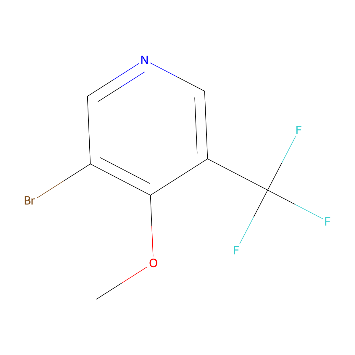 3-Bromo-4-methoxy-5-(trifluoromethyl)pyridine molecular structure, CAS 1256804-63-3