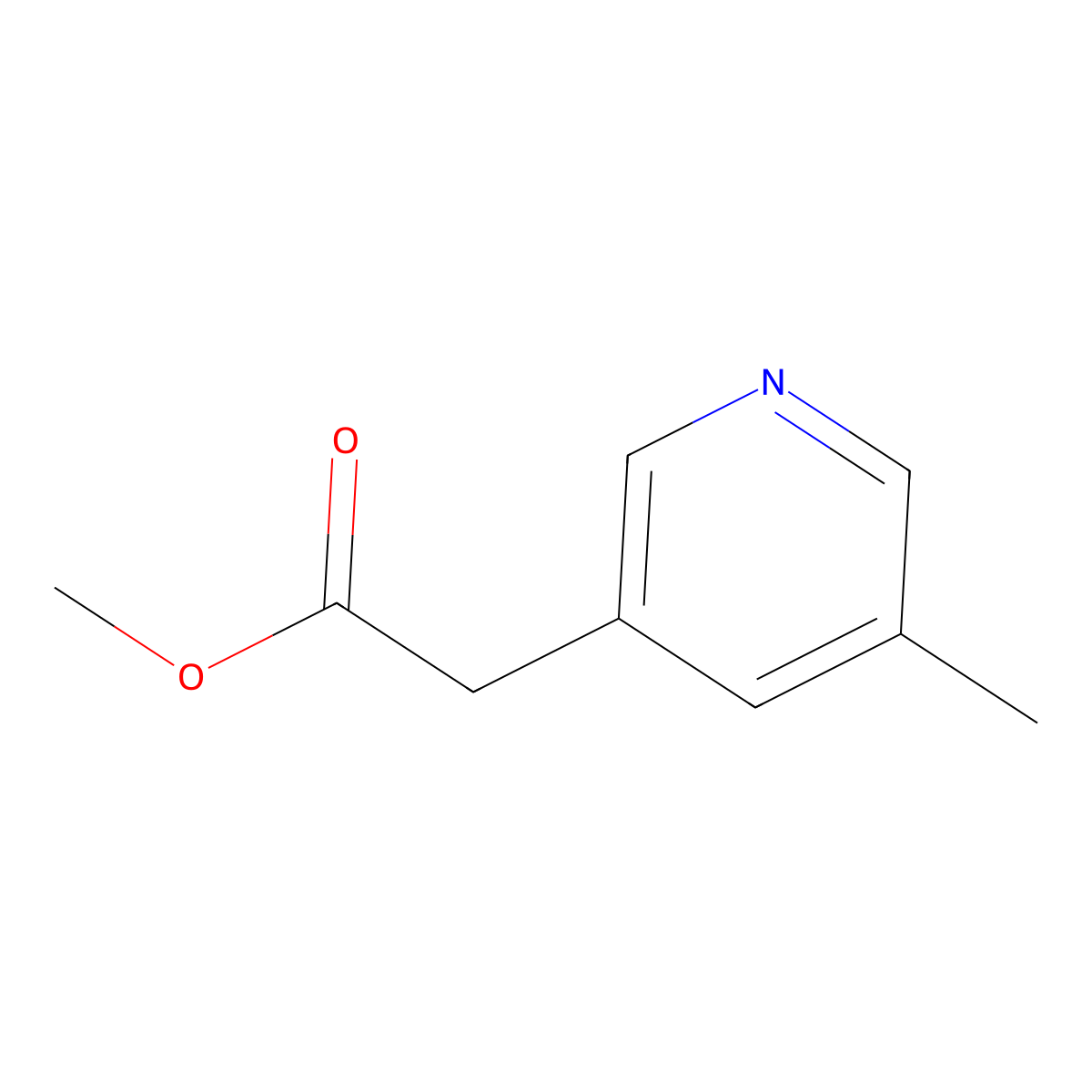 Methyl 2-(5-methylpyridin-3-yl)acetate molecular structure, CAS 1256804-64-4