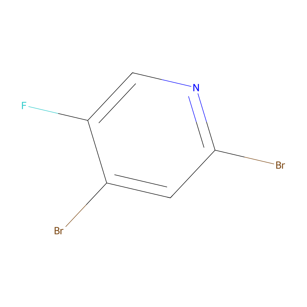 2,4-Dibromo-5-fluoropyridine molecular structure, CAS 1256805-06-7