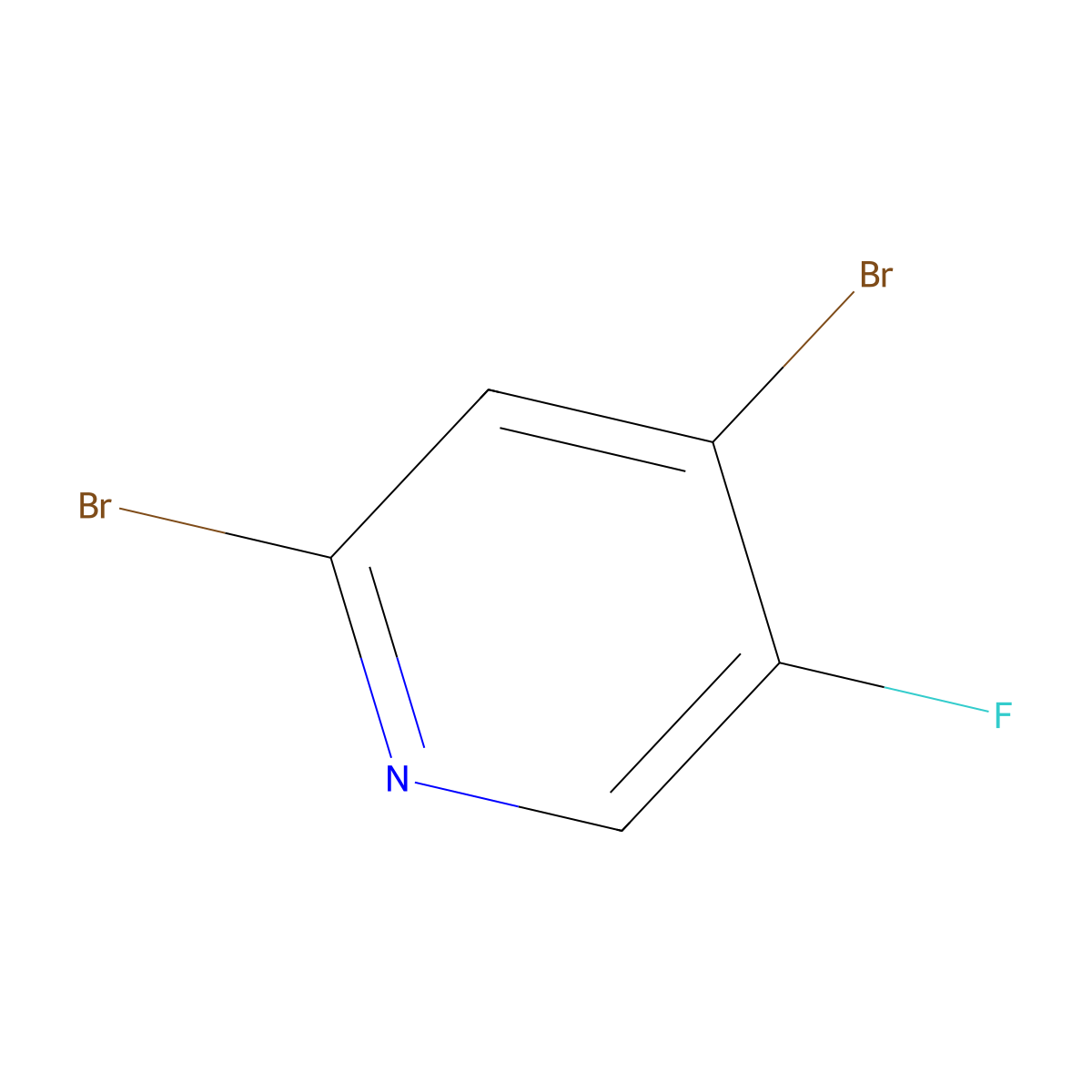 2,4-Dibromo-5-fluoropyridine molecular structure, CAS 1256805-06-7