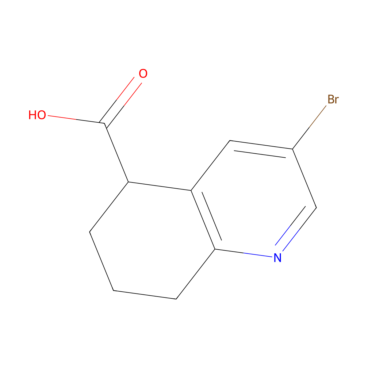 3-Bromo-5,6,7,8-tetrahydroquinoline-5-carboxylic acid molecular structure, CAS 1256805-14-7