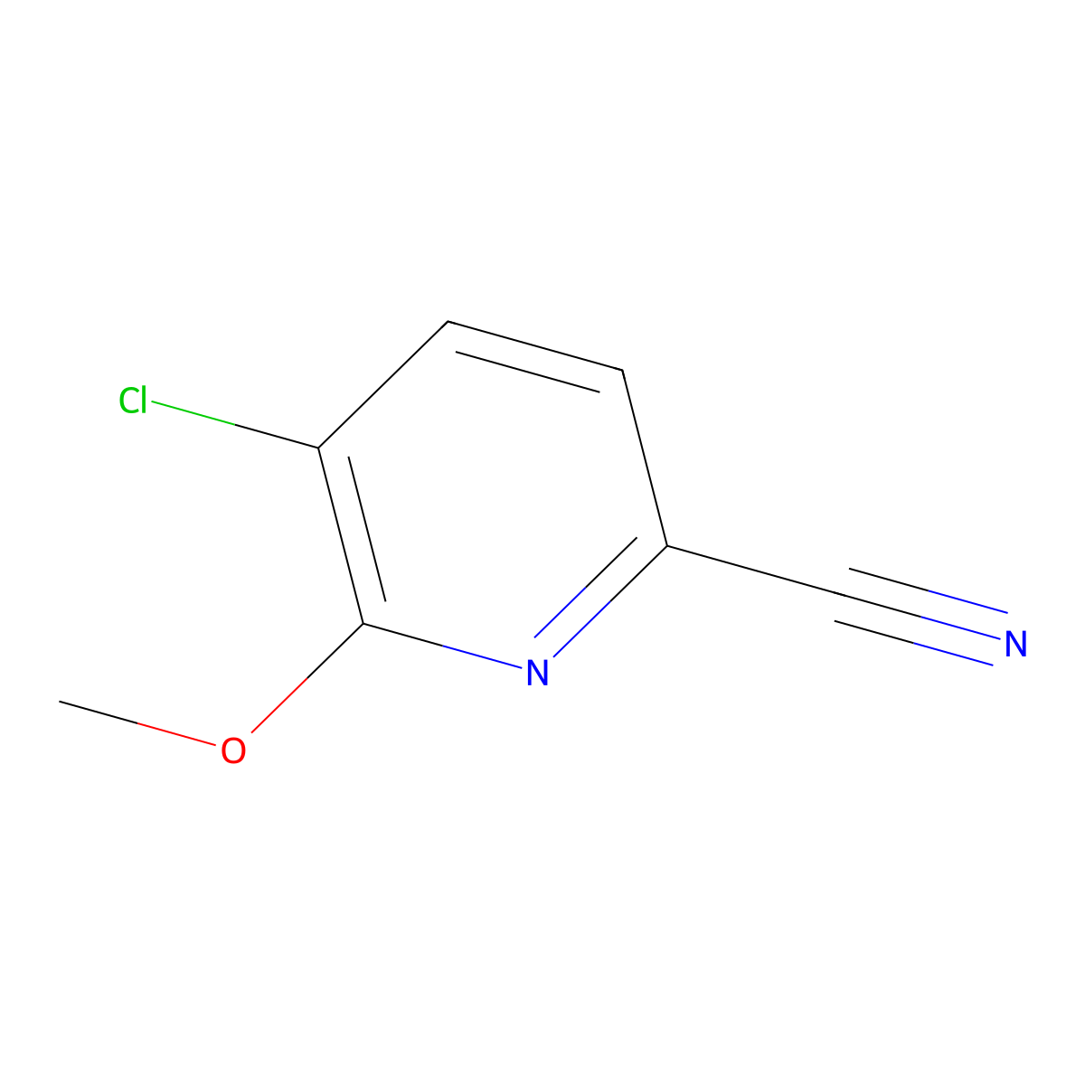5-Chloro-6-methoxypicolinonitrile molecular structure, CAS 1256805-15-8