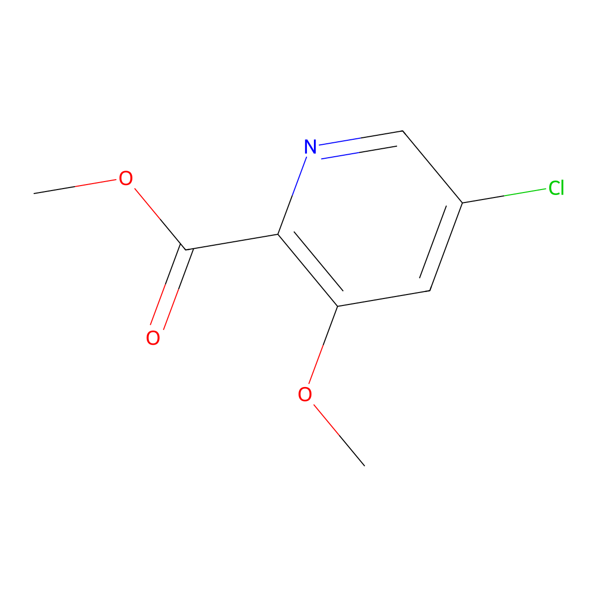 Methyl 5-chloro-3-methoxypicolinate molecular structure, CAS 1256805-22-7