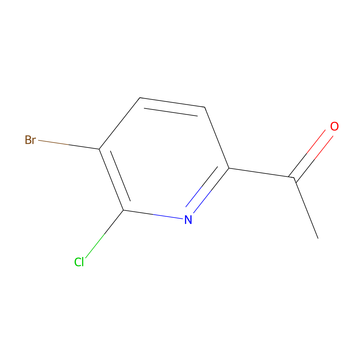 1-(5-Bromo-6-chloropyridin-2-yl)ethanone molecular structure, CAS 1256805-46-5