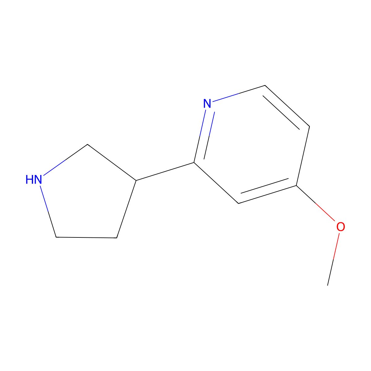 4-Methoxy-2-(pyrrolidin-3-yl)pyridine molecular structure, CAS 1256805-47-6