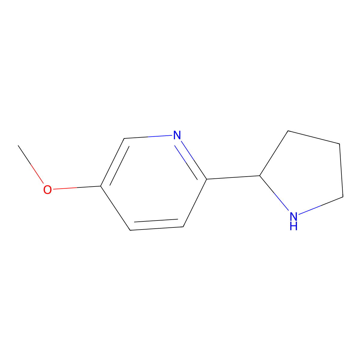 5-Methoxy-2-(pyrrolidin-2-yl)pyridine molecular structure, CAS 1256805-51-2