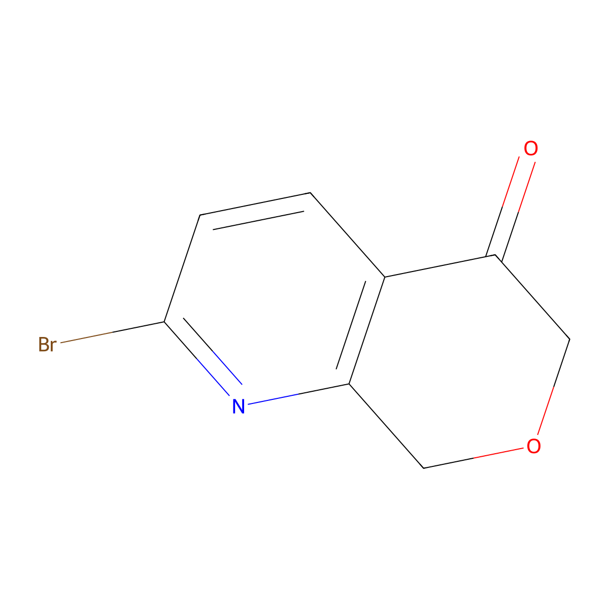 2-bromo-5H,6H,8H-pyrano[3,4-b]pyridin-5-one molecular structure, CAS 1256805-52-3