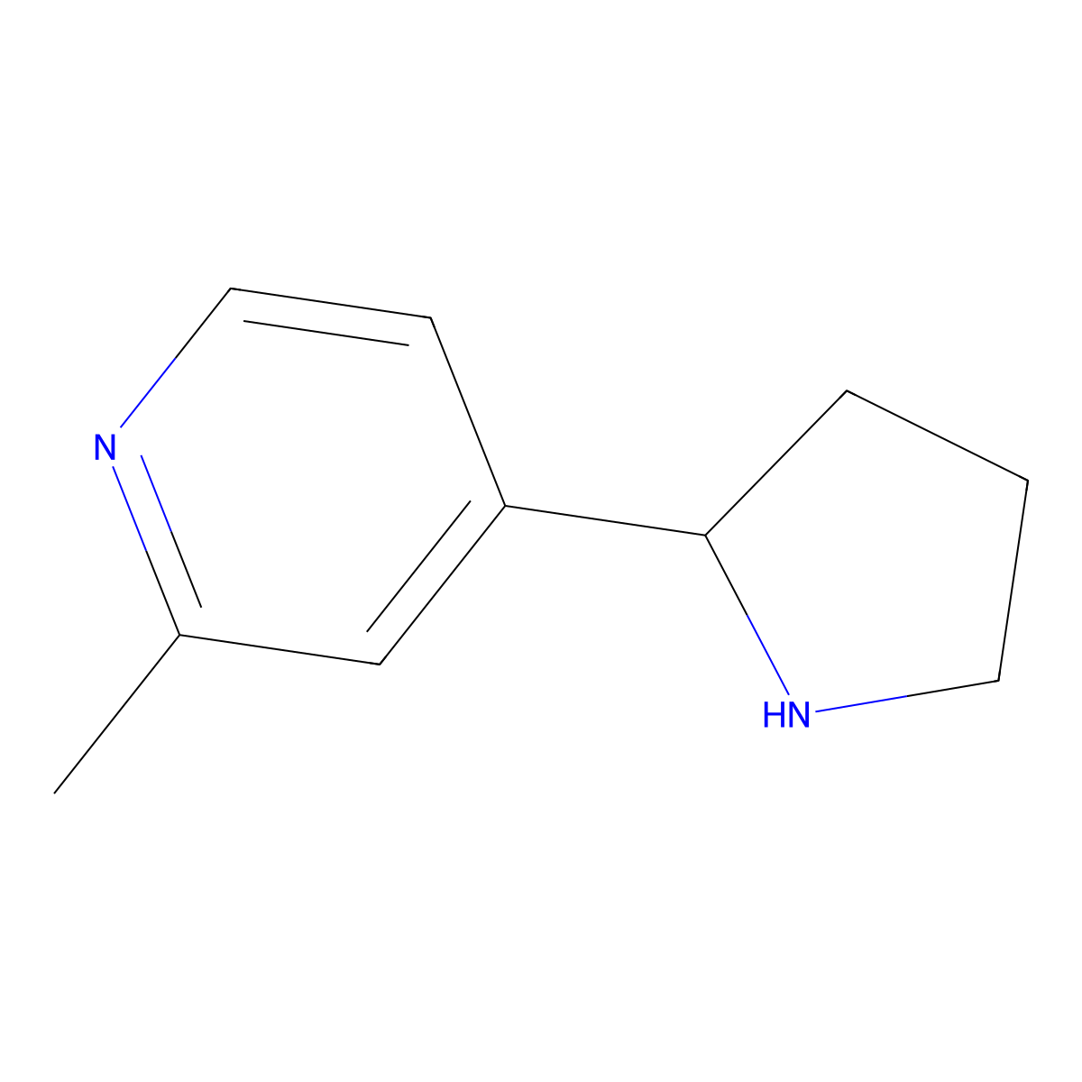 2-Methyl-4-(2-pyrrolidinyl)pyridine molecular structure, CAS 1256805-56-7
