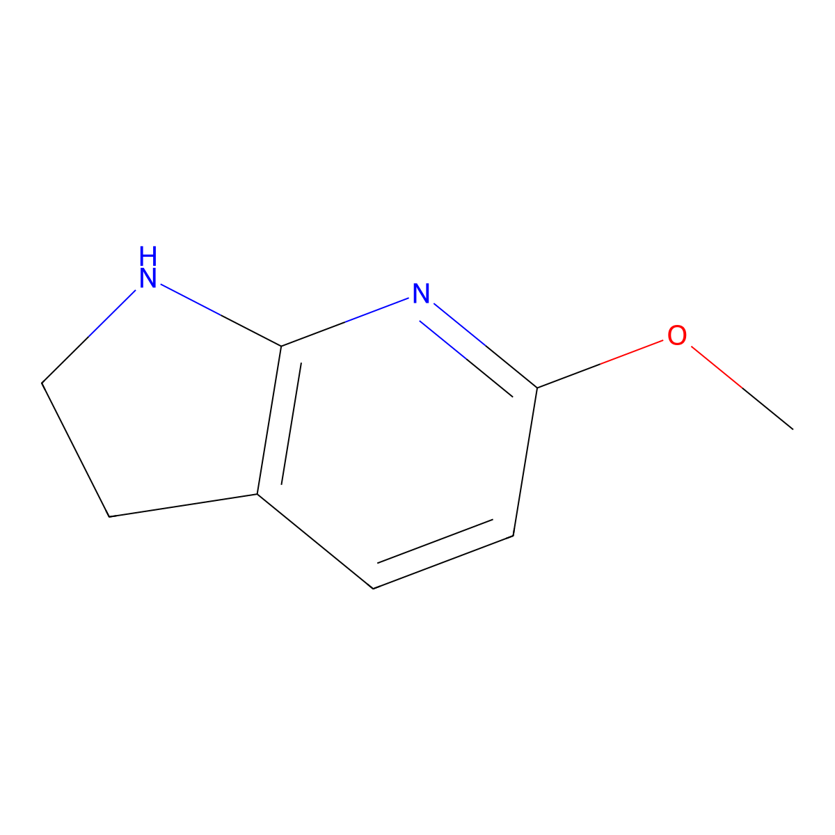 6-methoxy-1H,2H,3H-pyrrolo[2,3-b]pyridine molecular structure, CAS 1256805-71-6