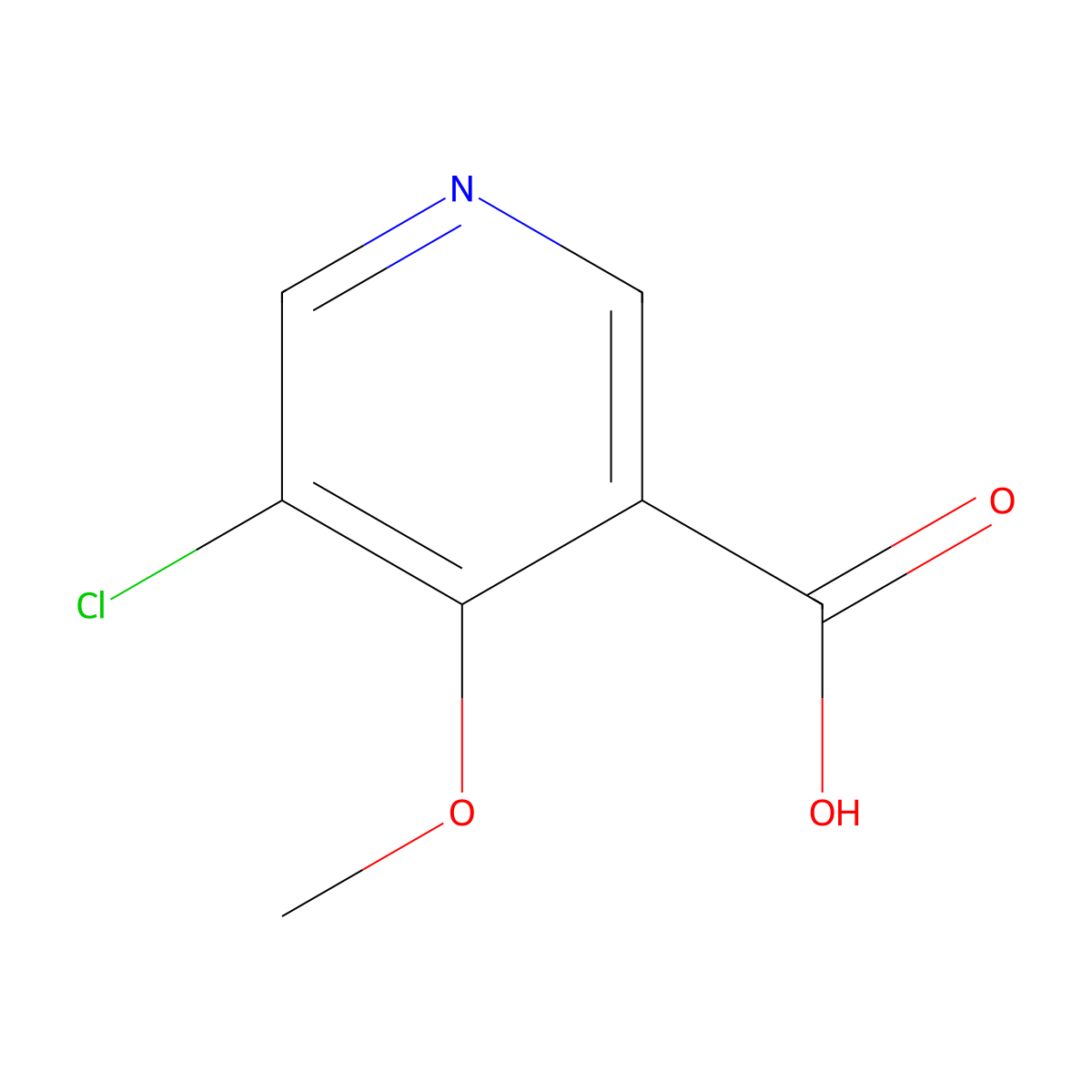 5-Chloro-4-methoxypyridine-3-carboxylic acid molecular structure, CAS 1256805-77-2