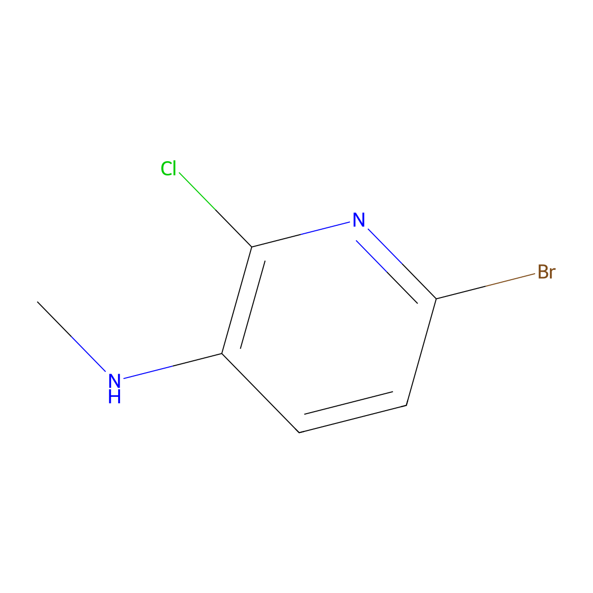 6-bromo-2-chloro-N-methylpyridin-3-amine molecular structure, CAS 1256805-82-9