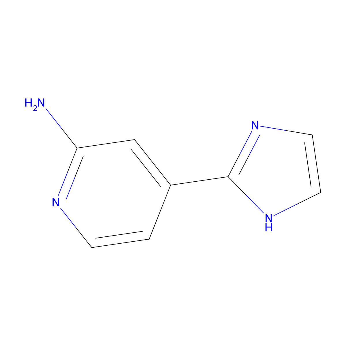 4-(1H-imidazol-2-yl)pyridin-2-amine molecular structure, CAS 1256805-93-2