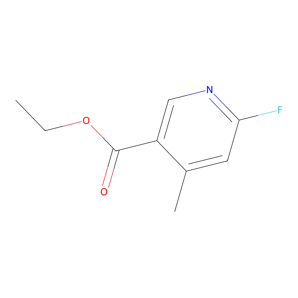 Ethyl 6-fluoro-4-methylnicotinate molecular structure, CAS 1256805-96-5